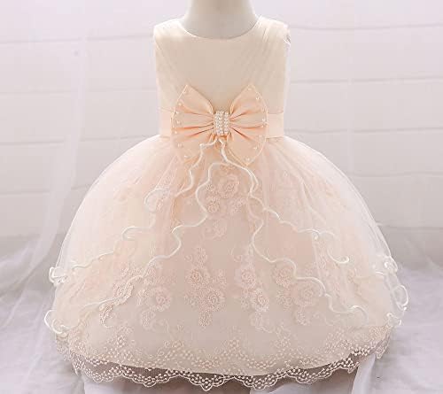 Yay Rüya Bebek Kız Parti Elbise Gökkuşağı Tül 3D Nakış Boncuk Prenses Gelinlik
