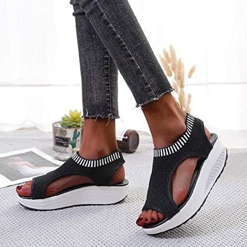 Kadınlar için Terlik Şık Yaz ev terlikleri Kadınlar İçin Moda Kadın Örgü Ayakkabı Yaz Sandalet Peep Toe Kalın Alt Sandalet