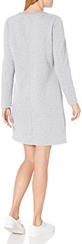 Essentials Kadın Crewneck Uzun Kollu Fransız Havlu Polar Diz Üstü Elbise