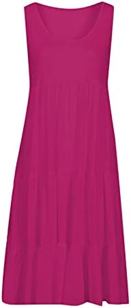 MRGIINRI Elbiseler Kadınlar için 2023 Yaz Kolsuz Fırfır Kollu Yuvarlak Boyun Mini Elbise Boho Gevşek Kısa Dökümlü Pilili