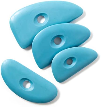 Chester's Clay-Soft Silicone Pottery Ribs-Aletler, Parmak İzlerini Çıkarırken Pürüzsüzleştirir ve Şekillendirir için Mavi