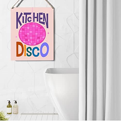 Retro Mutfak İşareti Dekor Mutfak Disko Ahşap İşareti Plak Duvar Asılı Renkli Posterler Sanat 8 X 10 Rustik Ev Dekorasyon