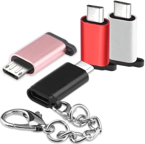 VAKS USB C'den Mikro USB Adaptörüne[4'lü Paket], USB C Dişi-Mikro USB Erkek Dönüştürme Konektörü Şarj Veri Senkronizasyonu