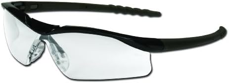 Parlak Siyah Çerçeveli ve Şeffaf Buğu Önleyici Lensli MCR Güvenlik DL110AF Dallas Güvenlik Gözlükleri