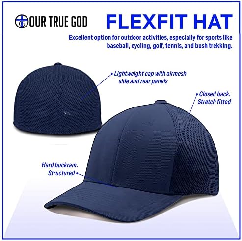 Bizim Gerçek Tanrı Çapraz Flexfit Şapka gündelik giyim için beyzbol şapkası Erkekler için Nefes Flex Fit Ultra Fiber Airmesh