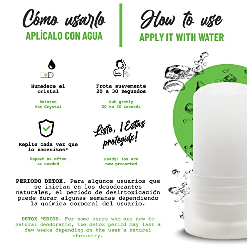Hayati Yeşil Kristal Potasyum Şap Deodorantı-Erkekler, Kadınlar ve Sporcular için Kokusuz Mineral Deodorant-2,12 oz / 60