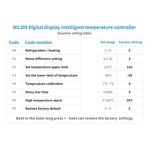 WWZMDıB XH-W1209 12V LED Ekran Sıcaklık Kontrolörleri Modülü -50~110℃ Konut ile (1 Adet)