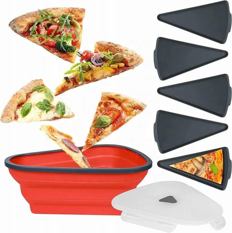 Pizza Saklama Kabı 5 Mikrodalgada Servis Tepsisi ile Genişletilebilir-BPA İçermez, Mikrodalga ve Bulaşık Makinesinde Yıkanabilir,