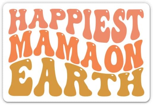 Dünyadaki en mutlu Anne Sticker-3 laptop etiketi-Su Geçirmez Vinil Araba, Telefon, Su Şişesi-Sevimli Boho Anne Hippi Çıkartması