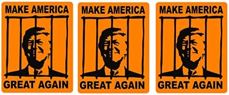 ONU Kilitle Donald Trump Hapishanede Etiket Amerika'yı Tekrar Harika Yap (3'lü Paket) Çıkartmalar / Çıkartmalar