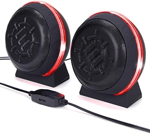 LED kırmızı ışık, 3,5 mm Kablolu Bağlantı ve hat İçi Ses Kontrolü, 2,0 Stereo Ses Sistemi ile PC için SL2 USB Oyun Hoparlörlerini