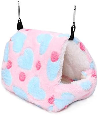 Petmolico Kış Sıcak Peluş Kobay Çadır Yatak, küçük Pet Asılı Hamak Yatak Kafes Aksesuarları için Şeker Planör Gelincik Sincap
