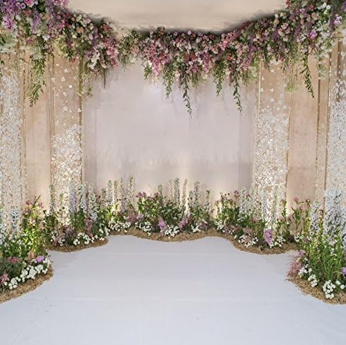 Leyiyi 8x8ft Fotoğraf Arka Plan Düğün Töreni Zemin Evlilik Nişan Kutlama Çiçek Çiçeği kemerli kapı 3D Salon Dekorasyon Sequins