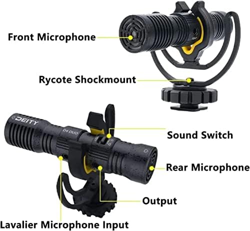 İlah V-Mic D4 Duo Mikrofon Mini Taşınabilir Ses Kaydedici Kardioid Röportaj Mikrofon 4 Ön Camlı Çift Kapsül Mikrofon için