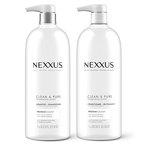 Nexxus Proteinfüzyonlu Temiz ve Saf Arındırıcı Şampuan ve Saç Kremi, Beslenmiş Saçlar için 2'li Paket Paraben İçermeyen Salon