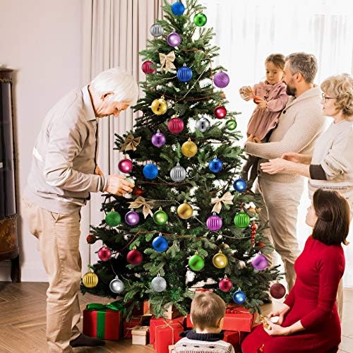 24 Parça Noel Top Süsler Noel Ağacı Süsleri Ağacı Topları için Ağacı Süsler Tatil Düğün Parti Dekorasyon Kanca 2.36 İnç,