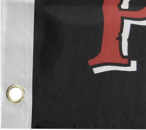 Korsan Koyu Siyah Gemi Hazine 3x5 3'x5' Premium Kalite Solmaya Dayanıklı Ağır Polyester Bayrak Afiş Grommets (FI)
