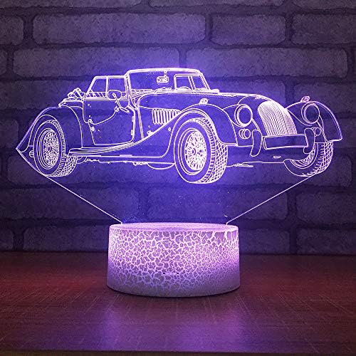 Jınnwell 3D Araba Gece Işığı Lambası Illusion 7 Renk Değiştirme Dokunmatik Anahtarı Masa Masa Dekorasyon Lambaları Led noel