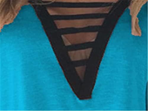 Andongnywell kadın V Boyun T Shirt Kısa Kollu Üstleri Kadın Yaz Renkli Büyük Boy Üstleri