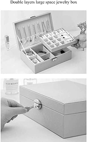Saklama kutusu Takı Yaratıcı Deri Taşınabilir Çok katmanlı makyaj kutusu saklama kutusu PU İzle Kutusu (Renk: C) - B