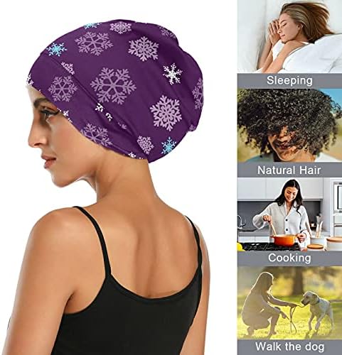 Kafatası Kap Uyku Kap Çalışma Şapka Bonnet Beanies Kadınlar için Kar Taneleri Noel Kış Yeni Yıl Uyku Kap Çalışma Şapka Saç