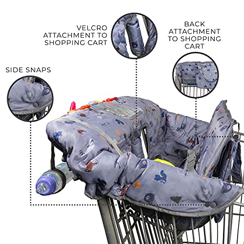 Bebek veya Yürümeye Başlayan Çocuk için Alışveriş Sepeti Kapağı | 2'si 1 Arada Yüksek sandalye kılıfı | Erkek veya Kız için