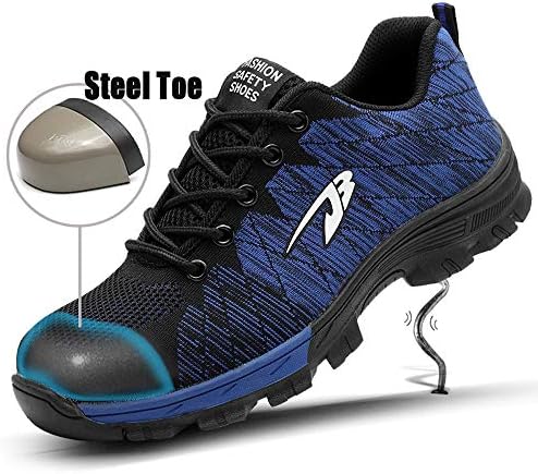 TİCCOON İş Çelik Burunlu Ayakkabı Güvenlik Ayakkabıları Erkekler ve Kadınlar için Hafif Endüstriyel ve İnşaat Ayakkabısı