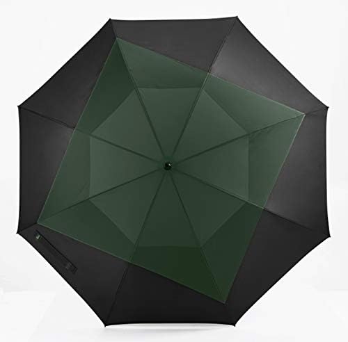 umenıce Otomatik Açık Çift Katmanlı Rüzgar Geçirmez Golf şemsiyesi Kulübü Seviyor (Yeşil-Siyah) UUG-62A04GB