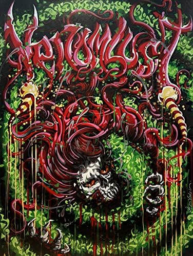 Venom Şehvet Graffiti ve Süper Pop Sanatçısı Erni Vales EVLworld Sınırlı Sayıda Müze Sınıfı Sanat Baskı Alüminyum Metal yaklaşık