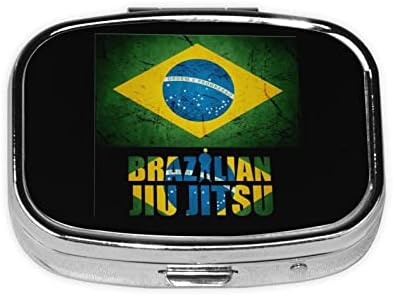 Brezilya Jiu-Jitsu Kare Mini Hap Durumda Ayna ile Seyahat Dostu Taşınabilir Kompakt Bölmeleri Hap Kutusu