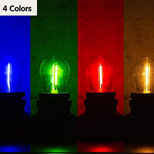 Mvlerıud 24 Paket S14 Renkli LED Dize Ampuller, Açık LED Yedek Ampuller Dekorasyon için, CRI80, E26 Tabanı, kırmızı / Yeşil