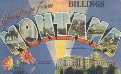 Billings, Montana Kartpostalı
