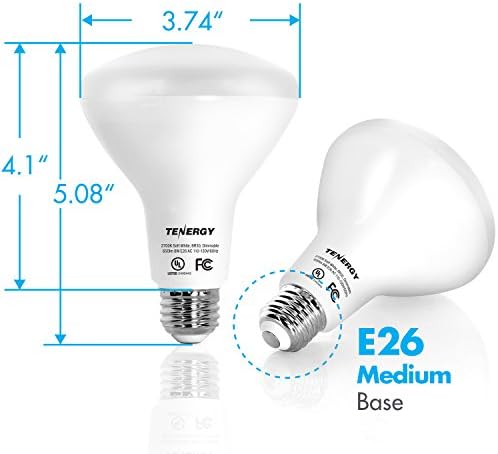 Tenergy Kısılabilir LED projektör Ampuller, 60 Watt Eşdeğeri (8W), Sıcak Beyaz Yumuşak Beyaz (2700K), BR30 E26 Orta Standart