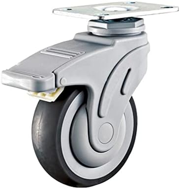 KENID Dilsiz Evrensel Plastik Caster WheelMute Kaymaz Aşınmaya Dayanıklı 1 Adet (Renk: Düz-Frenli, Boyut: 5 inç)