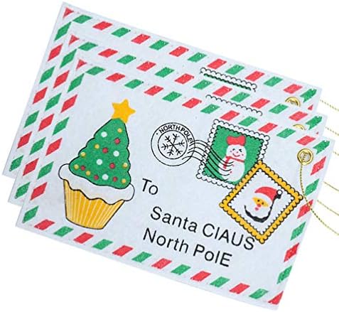 Amosfun 1 PC noel hediyesi Zarf Tatil Kartı Zarf Baskı hediye çantası için Noel Ağacı Süsler Noel Şeker Çanta Parti Malzemeleri