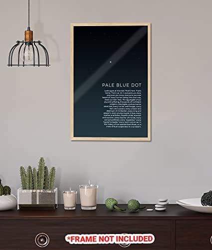 16x24 - Soluk Mavi Nokta Posteri Çerçevesiz, Carl Posteri, Baskı Ofis Dekoru, Astronomi, Galaksi, Voyager 1 Duvar Posterleri,
