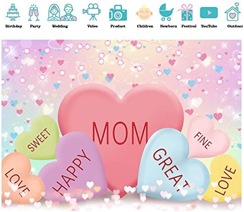 SJOLOON Mutlu anneler Günü Zemin Kalp Sıcak Fotoğraf Arka Plan Anneler Günü Partisi Dekorasyon Afiş Stüdyo Sahne 12503 (7x5FT)