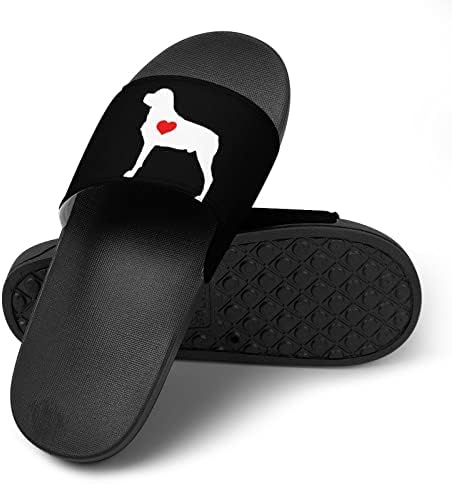 Rottweiler kalp PVC ev terlik kaymaz kapalı açık plaj ayakkabısı erkekler ve kadınlar için