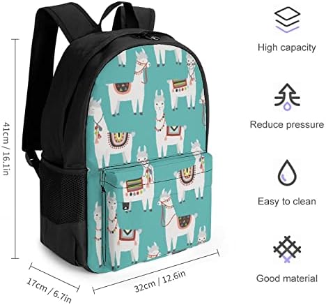 Sevimli Lama seyahat sırt çantası Estetik Kolej Bookbag Klasik Daypacks Omuz İş Çantası Erkekler Okul Kadınlar için