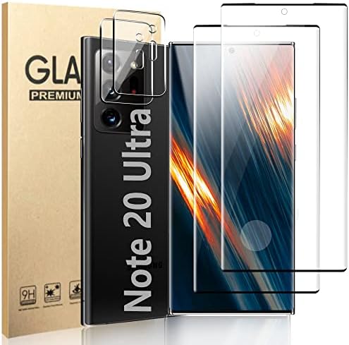 AFSKU [2 + 2 Paket] Galaxy Note 20 Ultra 5G Ekran Koruyucu, 9H Temperli Cam Çizilmeye Dayanıklı, Ultrasonik Parmak İzi Desteği,3D