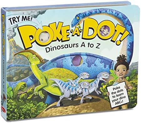 Melissa ve Doug Çocuk Kitabı-Poke-A-Dot: Dinozorlar A'dan Z'ye (Pop Düğmeli Tahta Kitap) - Dinozor Pop It Kitabı, 3 Yaş ve