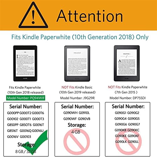 Kindle Paperwhite 10th Gen için Otomatik Uyku Uyandırma özelliğine sahip 6 Boyalı Kılıf. Model PQ94WIF - 10. Nesil Kindle'a