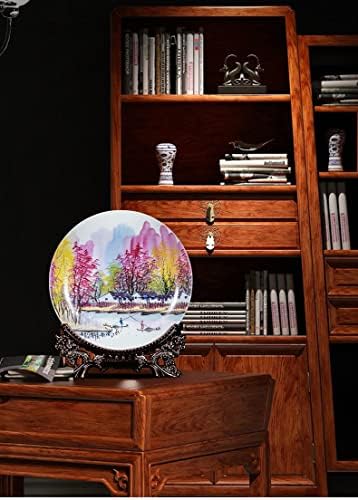 LDCHNH Oturma Odası Ev seramik tabak Çin Tarzı İnci Renk El Boyalı Porselen Dekorasyon Plaka