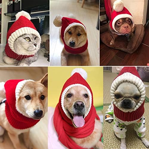 Lifeunion Komik Köpek Kedi Örme Bere Şapka Ponpon ile Sevimli Pet Kostüm Kazak Noel Cadılar Bayramı Partisi(Orta)