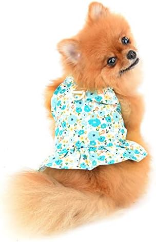 PAİDEFUL Küçük Kızlar Köpek Koşum Elbise Çiçek Ananas Bahar Yaz Sundress Yumuşak Rahat Köpek Giysileri Kolsuz Kazak Prenses