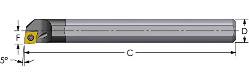 Ultra - Dex E08R SCLPL2 Karbür Sıkıcı Bar tutmak için bir Pozitif CPMT 21.51 at-5 Derece Kurşun, sol El, Soğutucu Thru, 0.500