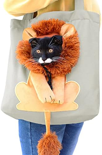 apott Köpek Tote fermuarlı çanta Kedi Omuz Taşıyıcı Aslan Şeklinde Pet Kanvas Çanta Günlük Kullanım için Yürüyüş Seyahat