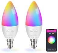 Avatar Kontrolleri E12 B Tipi Şamdan Akıllı Ampuller, WiFi LED ışıklar, RGBCW Kısılabilir Renk Değişimi, Alexa Google Home