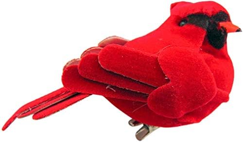 Kardinal Dekor Seti Klipsli Gerçekçi Keçe Kuş İçerir Efsane Kart Hediye Kutulu, 3 İnç