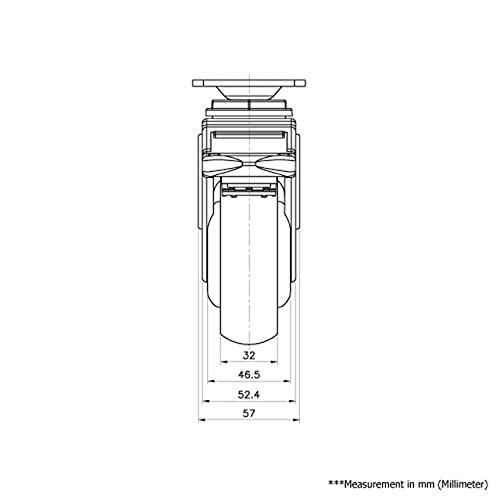 CarryMaster ACMC-102SFB Hafif Hizmet Tipi Döner Flanşlı Fren Tıbbi Plastik Teker